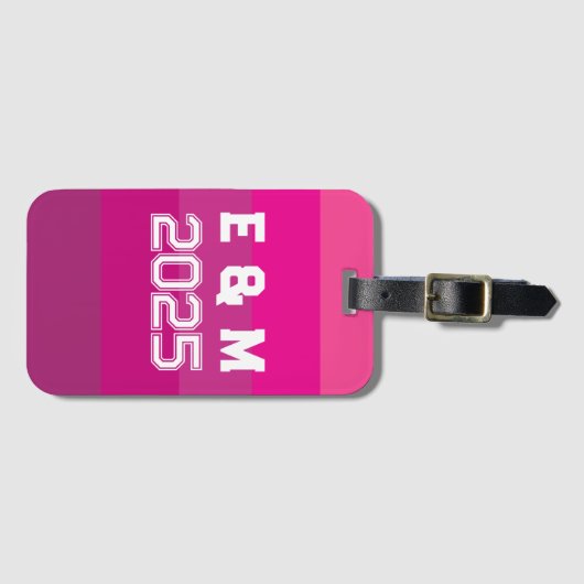 "Anpassbare Monogramm und Jahre Gepäckanhänger (Vorderseite (Horizontal))