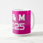 "Anpassbare Monogramm und Jahre Kaffeetasse (VorderseiteRechts)