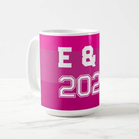 "Anpassbare Monogramm und Jahre Kaffeetasse (Vorderseite Links)