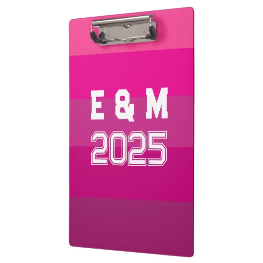 "Anpassbare Monogramm und Jahre Klemmbrett (Links)