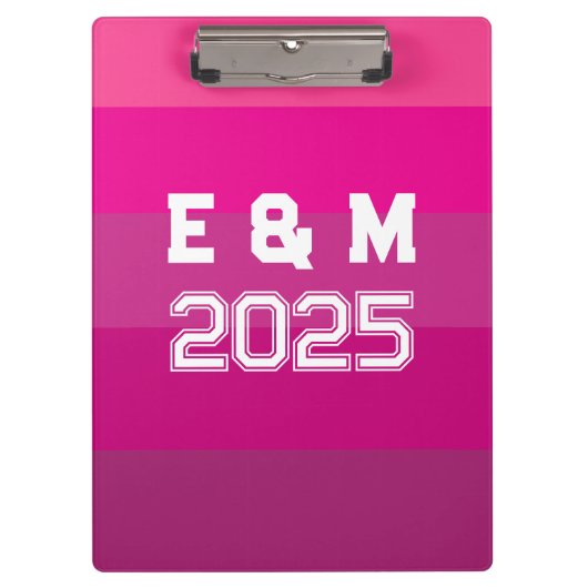 "Anpassbare Monogramm und Jahre Klemmbrett (Vorderseite)