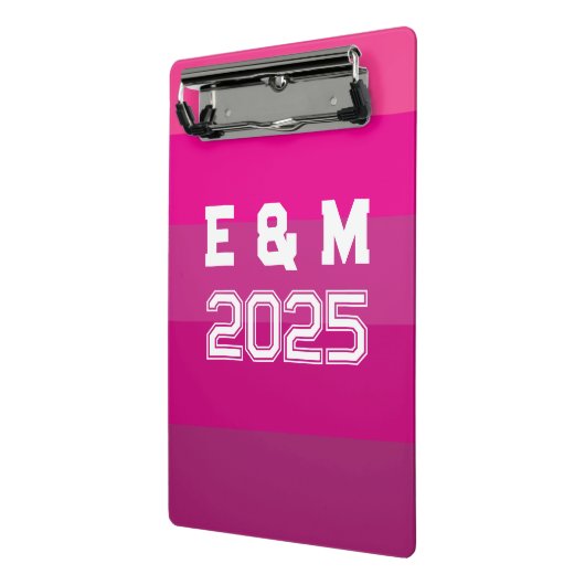 "Anpassbare Monogramm und Jahre Mini Klemmbrett (Gewinkelt2)