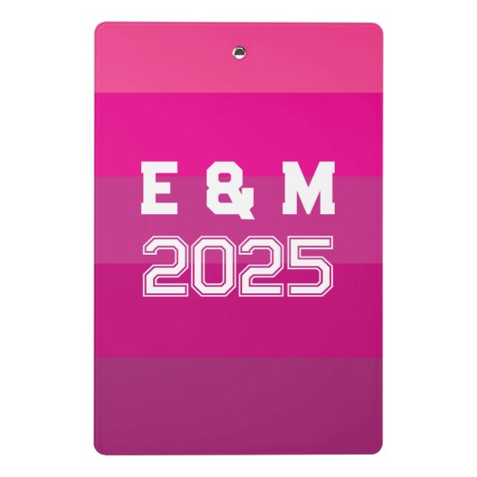 "Anpassbare Monogramm und Jahre Mini Klemmbrett (Rückseite)