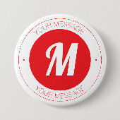 Anpassbare Monogramm- und kreisförmige Textvorlage Button (Vorderseite)