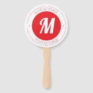 Anpassbare Monogramm- und kreisförmige Textvorlage Fächer
