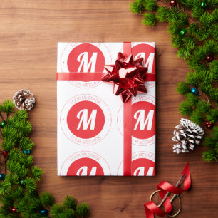 Anpassbare Monogramm- und kreisförmige Textvorlage Geschenkpapier