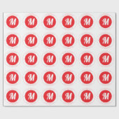 Anpassbare Monogramm- und kreisförmige Textvorlage Geschenkpapier (Flach)