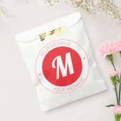 Anpassbare Monogramm- und kreisförmige Textvorlage Geschenktütchen (Versiegelt)