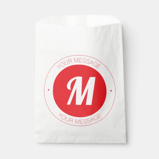 Anpassbare Monogramm- und kreisförmige Textvorlage Geschenktütchen (Vorderseite)
