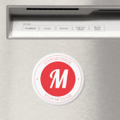 Anpassbare Monogramm- und kreisförmige Textvorlage Magnet (In Situ (Geschirrspüler))
