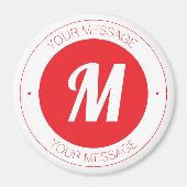 Anpassbare Monogramm- und kreisförmige Textvorlage Magnet (Vorne)