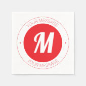 Anpassbare Monogramm- und kreisförmige Textvorlage Serviette (Vorderseite)