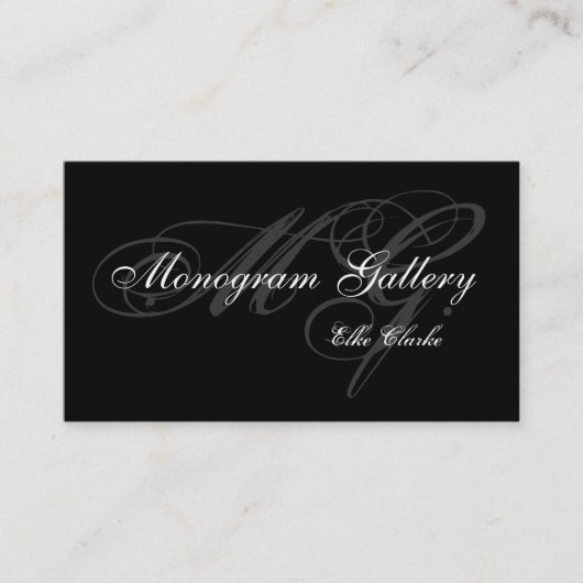 Anpassbare Monogramm-Visitenkarte Visitenkarte (Vorderseite)