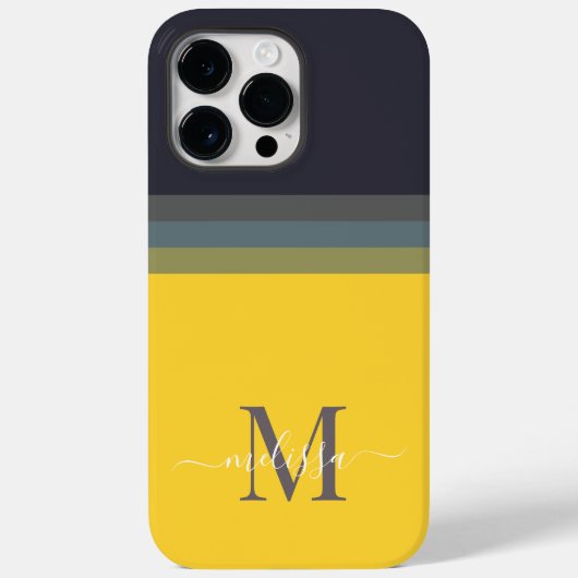 Anpassbare Monogramme mit Niedlichem Strippfarbblo Case-Mate iPhone Hülle (Rückseite)