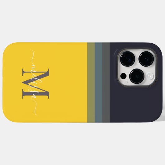 Anpassbare Monogramme mit Niedlichem Strippfarbblo Case-Mate iPhone Hülle (Rückseite (Horizontal))