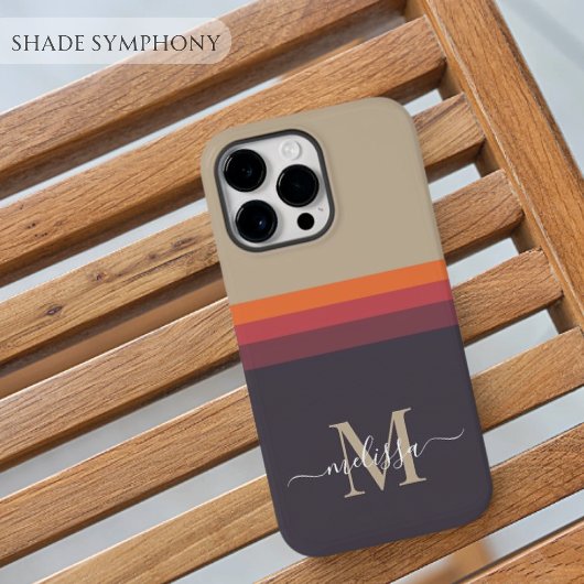 Anpassbare Monogramme mit Niedlichem Strippfarbblo iPhone Hülle