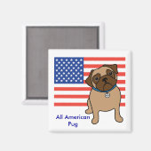 Anpassbare Mops-Magnete für die USA-Flagge Magnet (Vorderseite/Rückseite)