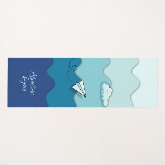 Anpassbare Motivierend "Adventure Begins" Yogamatte (Vorderseite (Horizontal))