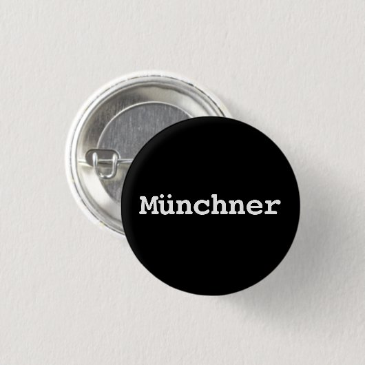 Anpassbare Münchner Typografie Button (Vorne & Hinten)