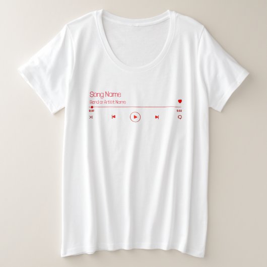 Anpassbare Musik Große Größe T-Shirt (Design vorne)