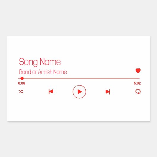 Anpassbare Musik Rechteckiger Aufkleber (Vorderseite)