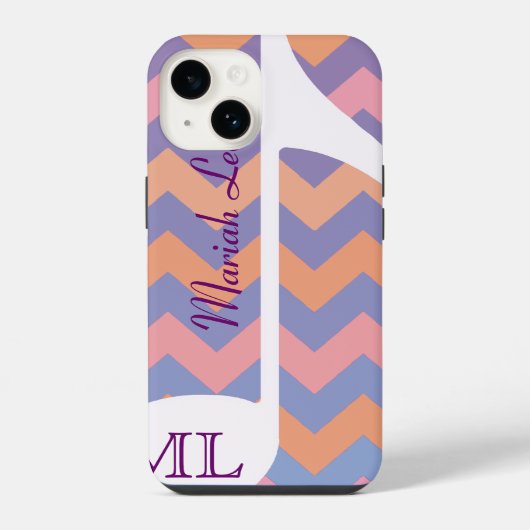 Anpassbare Musiknote & Chevron iPhone Hülle (Rückseite)