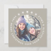 Anpassbare Mutter Tochter Taupe Frohe Weihnachten (Vorderseite)