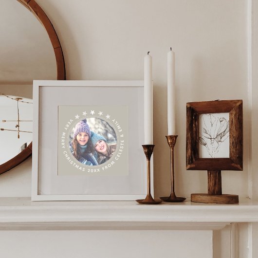 Anpassbare Mutter Tochter Taupe Frohe Weihnachten