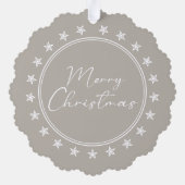 Anpassbare Mutter Tochter Taupe Frohe Weihnachten Ornament Karte (Rückseite)