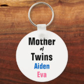 Anpassbare Mutter von Zwillingen-Schlüsselanhänger Schlüsselanhänger (Vorderseite)