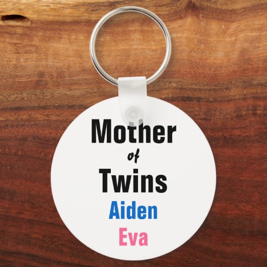 Anpassbare Mutter von Zwillingen-Schlüsselanhänger Schlüsselanhänger (Vorderseite)