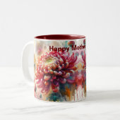 Anpassbare "Muttertag" Whimsical Floral Mama Zweifarbige Tasse (Vorderseite Links)