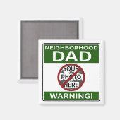 Anpassbare Nachbarschafts-Vater signieren Green X' Magnet (Vorderseite/Rückseite)