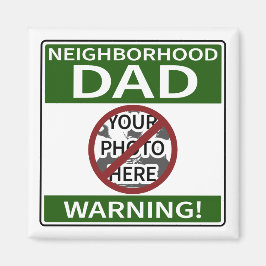 Anpassbare Nachbarschafts-Vater signieren Green X' Magnet