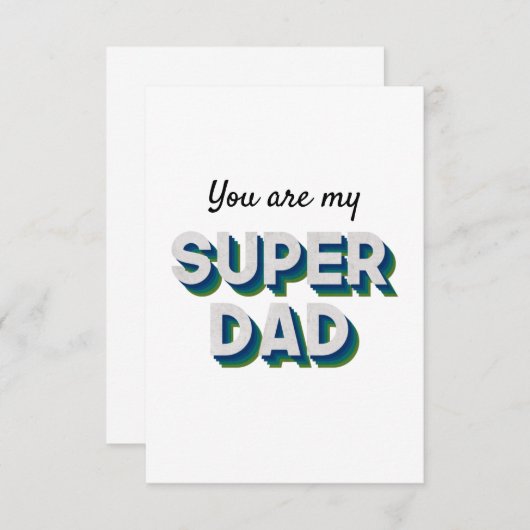 Anpassbare Nachricht für Superdad Dankeskarte (Vorne/Hinten)