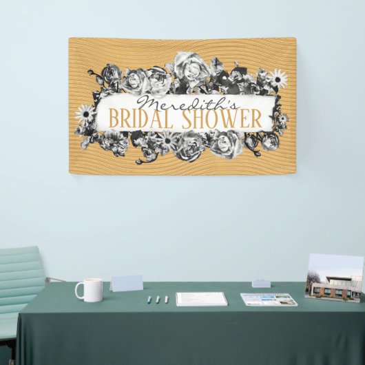 Anpassbare Name Gold Rose Chic Monogram Luxus Banner (Messeveranstaltung)
