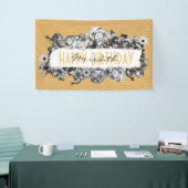 Anpassbare Name Gold Rose Chic Monogram Luxus Banner (Messeveranstaltung)