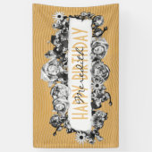 Anpassbare Name Gold Rose Chic Monogram Luxus Banner (Vertikal)