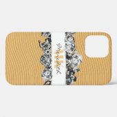 Anpassbare Name Gold Rose Chic Monogram Luxus Case-Mate iPhone Hülle (Rückseite (Horizontal))