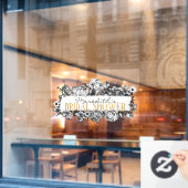 Anpassbare Name Gold Rose Chic Monogram Luxus Fensteraufkleber (Café-Fenster)