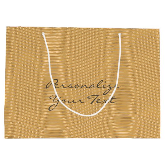 Anpassbare Name Gold Rose Chic Monogram Luxus Große Geschenktüte (Rückseite)