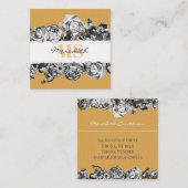 Anpassbare Name Gold Rose Chic Monogram Luxus Quadratische Visitenkarte (Vorne/Hinten)