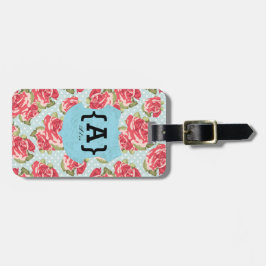 Anpassbare Name- und Kontaktinformationen zu Rose Gepäckanhänger