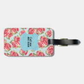 Anpassbare Name- und Kontaktinformationen zu Rose Gepäckanhänger (Rückseite horizontal)