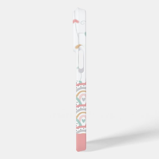 Anpassbare Namenspatchwork-Liebe Hearts Rainbows Case-Mate iPhone Hülle (Rückseite / Links)