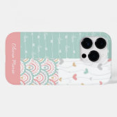 Anpassbare Namenspatchwork-Liebe Hearts Rainbows Case-Mate iPhone Hülle (Rückseite (Horizontal))