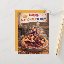 Anpassbare National Pie Day Postkarte
