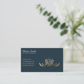 Anpassbare Navy Elegant Business Card 15 Visitenkarte (Stehend Vorderseite)