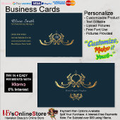 Anpassbare Navy Elegant Business Card 15 Visitenkarte