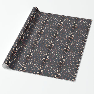 Anpassbare Navy Floral  Geschenkpapier